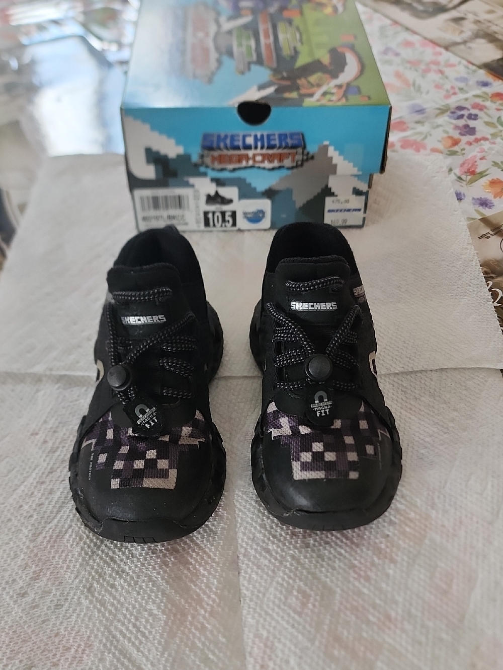 Skechers Kids Black Pixel Camo Slip-On Sneakers